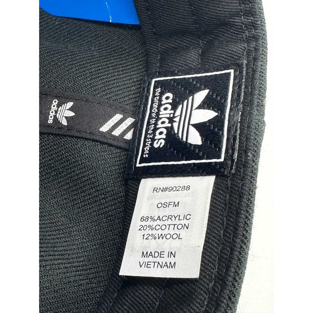 Adidas Snap Back Hat Original Black White Trefoil Flat Brim Adjustable NEW - Picture 10 of 10